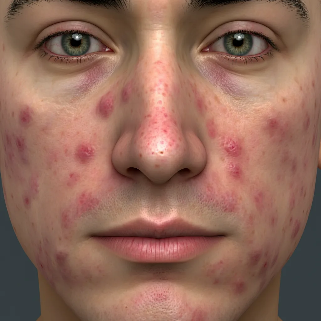 Facial acne before anonymization