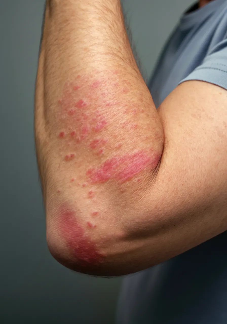 Atopic dermatitis on the antecubital fossa, original clinical photograph