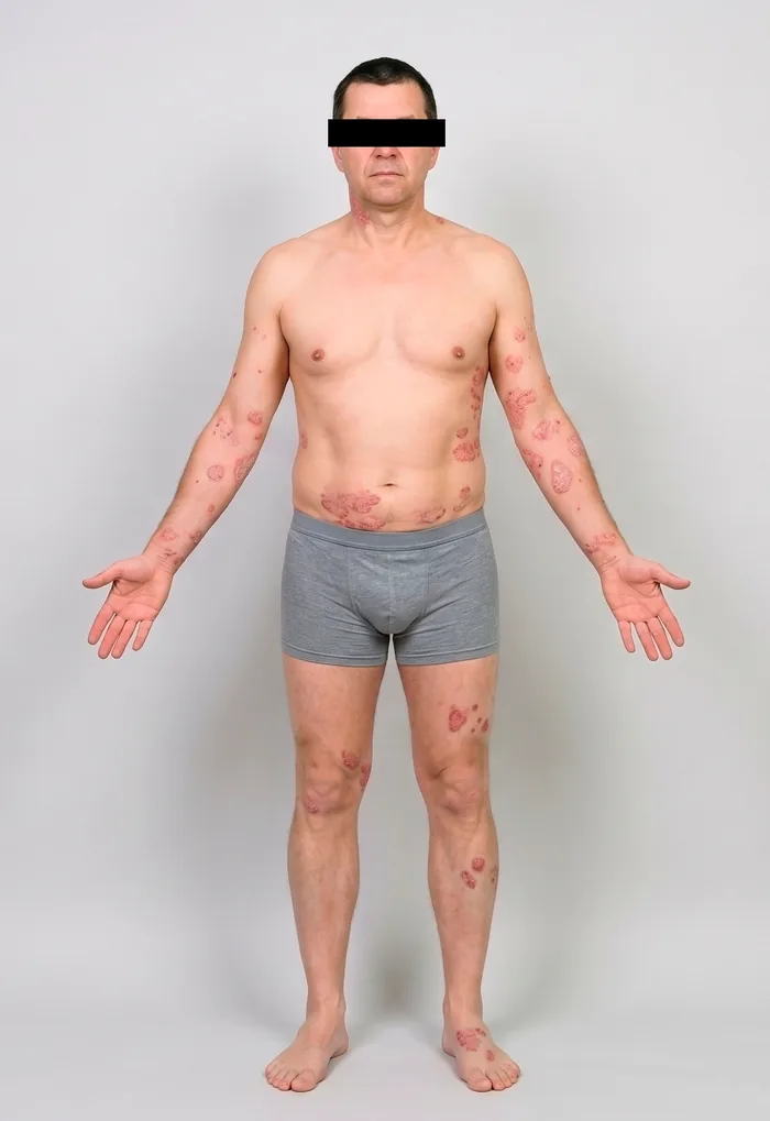 Atopic dermatitis lesion, original clinical photograph