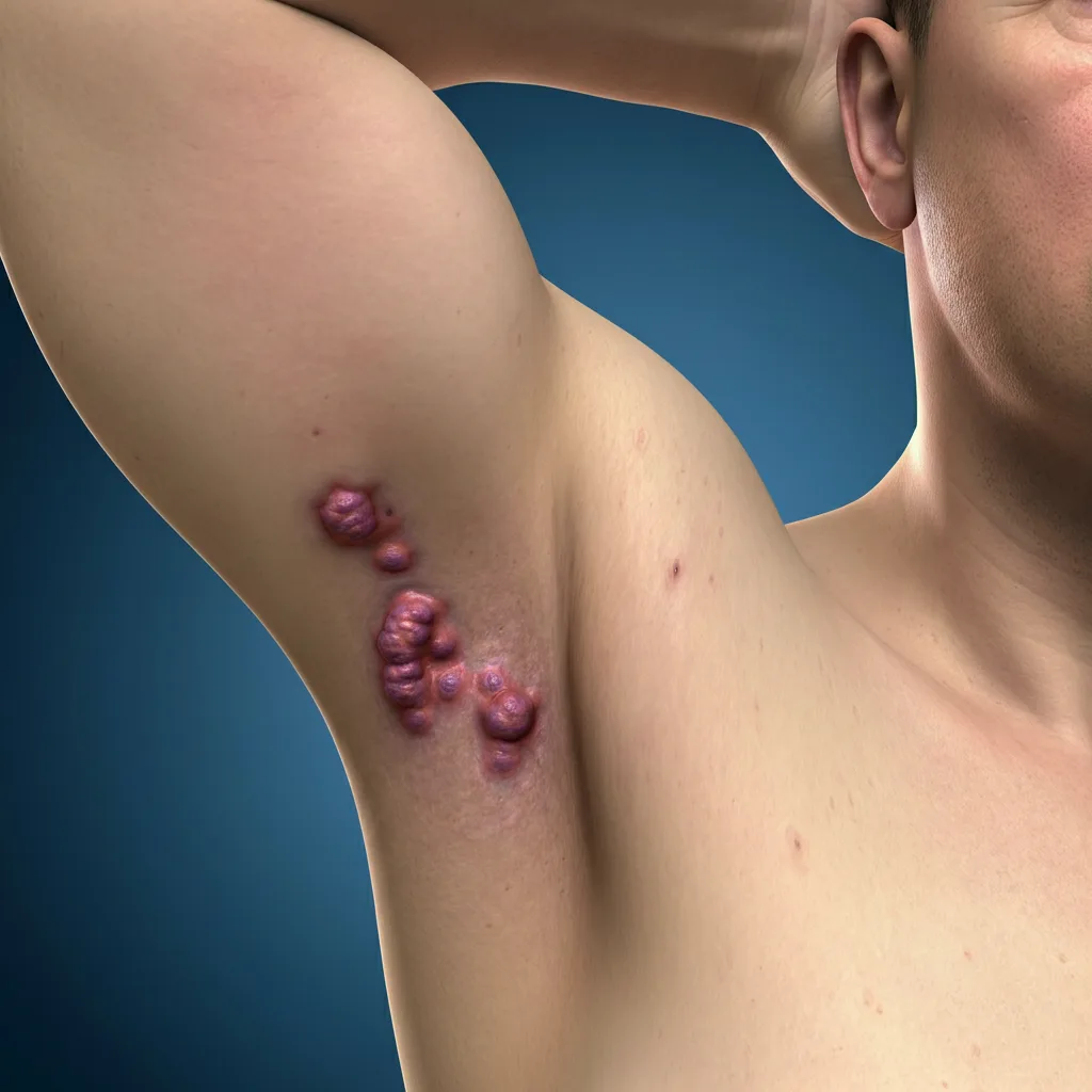 Axillary hidradenitis suppurativa, original photograph