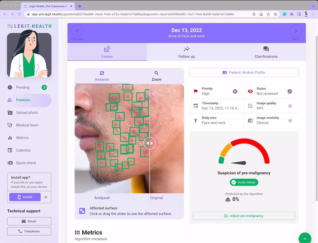 Standalone web app interface